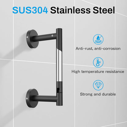 Toilet Paper Holder Wall Mount Screw-In Matte Black Bathroom Toilet Paper Roll Holders Stainless Steel Tissue Holder for Bathroom Hardware Accessories