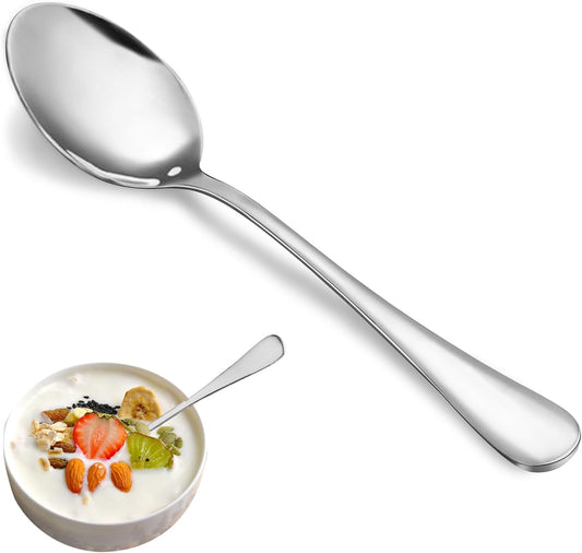 12 Piece Teaspoons Set,Food Grade Stainless Steel Tea Spoons,Durable Small Spoon,Metal Dessert Spoon,Spoons Silverware for Home,Kitchen or Restaurant,Mirror Polished & Dishwasher Safe,6.7-Inch