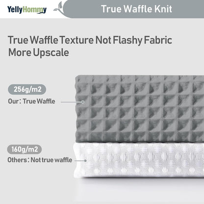 Shower Curtain and Liner Set,Grey Waffle Hotel Shower Curtain with Snap in Liner and Hooks,Double Shower Curtains Washable for Bathroom 72" Wx78 L
