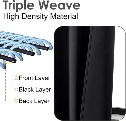 Short Black Out Curtains 36 Inch Length, Small Blackout Curtain Tier Thermal Insulated Half Window Curtains for Kitchen Basement Cabinet Camper RV Bunk, 2 PCS, Each 30" Wx36 L, Black