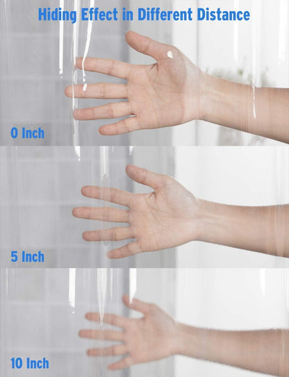 12 Gauge Heavy Duty Crystal Clear Thick Shower Curtain Liner and 72X72 Inches PEVA 3G Shower Curtain Liner