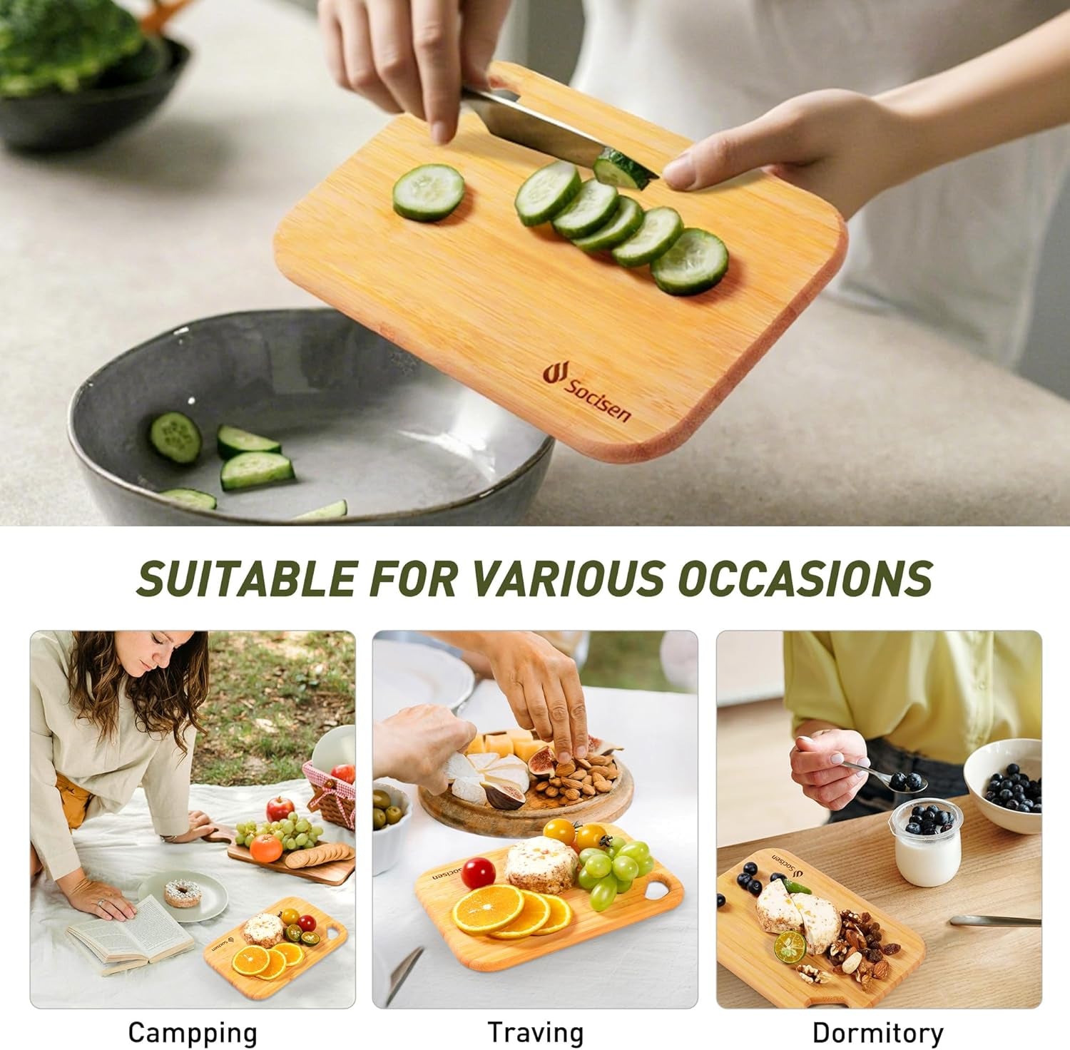 2 Packs Small Bamboo Wood Cutting Board for Kitchen Mini Wooden Charcuterie Boards Lightweight Chopping Board Non Toxic Handheld Serving Board Tiny Chef Set Camping Fruit Lemon Sandwich Cheese Board