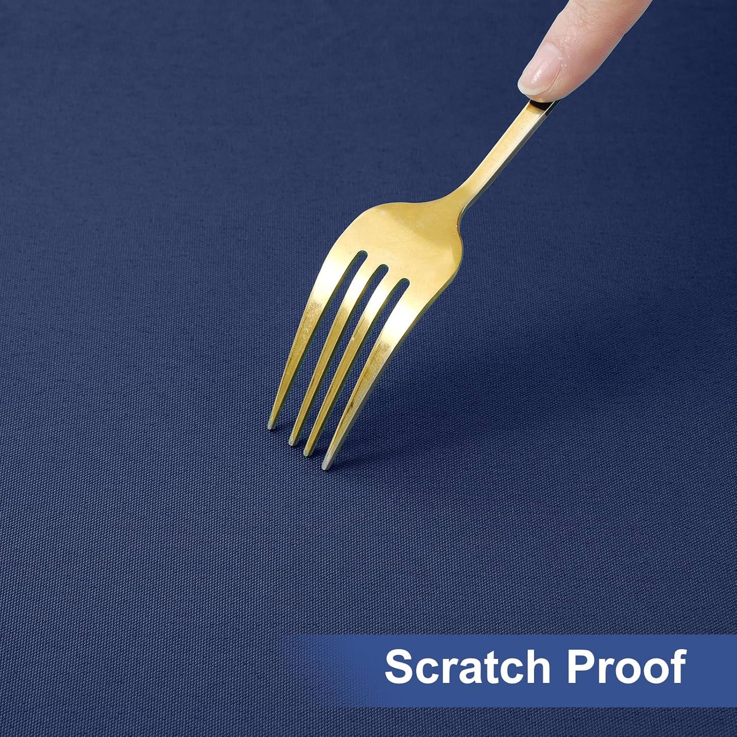 2 Pack 6 Foot Rectangle Elastic Fitted Tablecloth, Waterproof Fabric Table Cover, Washable Polyester Table Cloth for Picnic, Camping, Outdoor (Navy, 30" X 72")