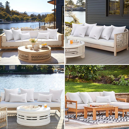 Set of 4 Waterproof 18x18 Outdoor Throw Pillow Inserts - Decorative Hypoallergenic Cushions for Patio and Garden