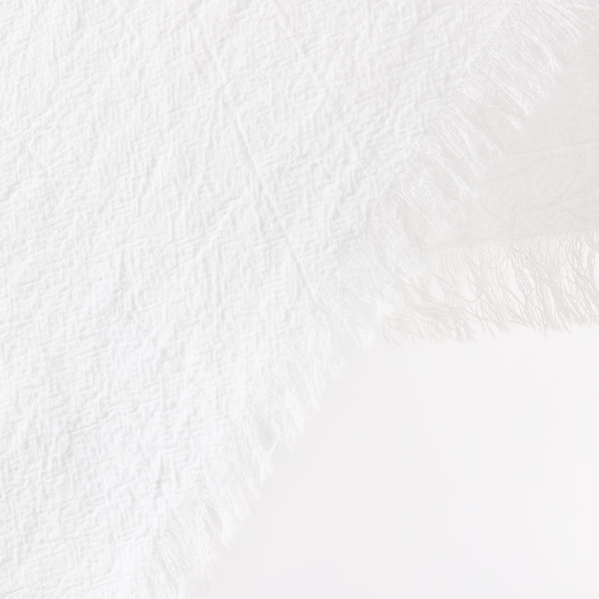 6 Pack Ivory White Cotton Linen Napkins with Fringe Thanksgiving Fall Cloth Napkins Set of 6 Boho Handmade Dinner Table Napkins Bulk for Wedding Baby Shower Christmas Parties, 17 X 17 Inches