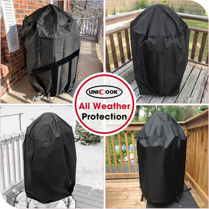 round Kettle Grill Cover Compatible with Weber 22 Inch Charcoal Grill, Heavy Duty Waterproof Fade Resistant Small Smoker Cover, All Weather Protection