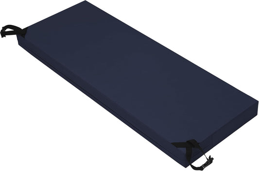 42X18X3 Inch Waterproof Outdoor Couch Bench Cushion Covers Only Replacement Non-Slip Patio Seat Cushion Slipcover with Zipper and Adjustable Straps Navy