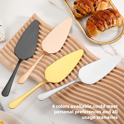 4 Pcs Gold Cake Cutting Set, Premium Cake Cutter & Pie Server Set for Wedding, Thickened Stainless Steel Cake Knife and Server with Rounded Edges, Pie Server Spatula Birthday Christmas Gift