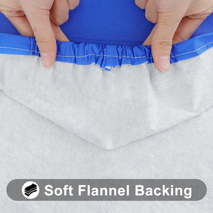 Elastic Fitted Vinyl Tablecloth with Flannel Backing for 6Ft Folding Tables, Waterproof and Wipeable, Ideal for Indoor and Outdoor Use (Blue, 30" x 72")