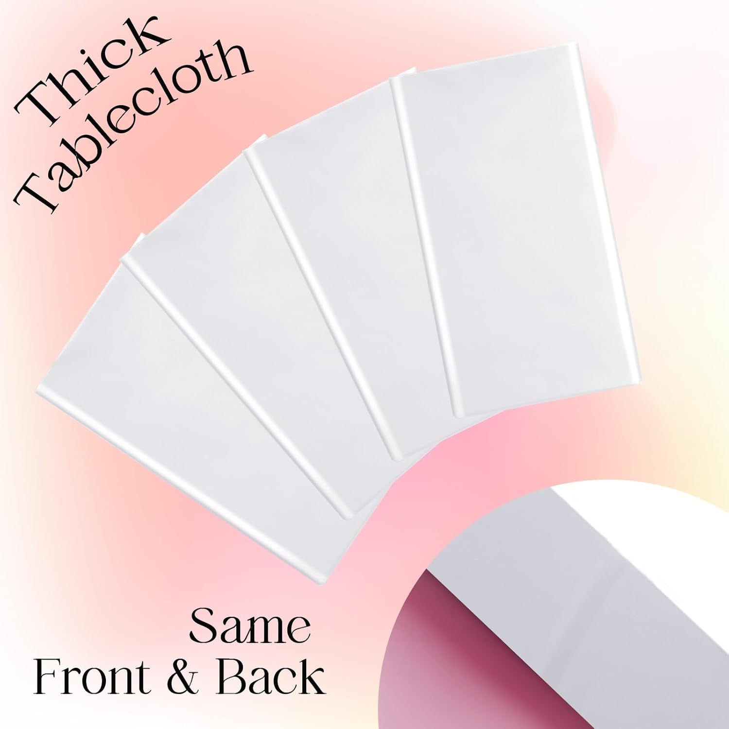 White Rectangle Tablecloth - Heavy-Duty Waterproof Plastic, 54x108 Inches, Stain Resistant Surface Protector for Dining, Parties, Buffets, and Weddings