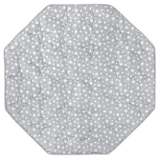 Octagon Playpen Mat Grey, Non Slip 8 Panel Playpen Mattress Mat Fits Regalo Extra Large Play Yard and Hiccapop XL 69" Baby Playpen, Grey Star Octagon Playard Pad
