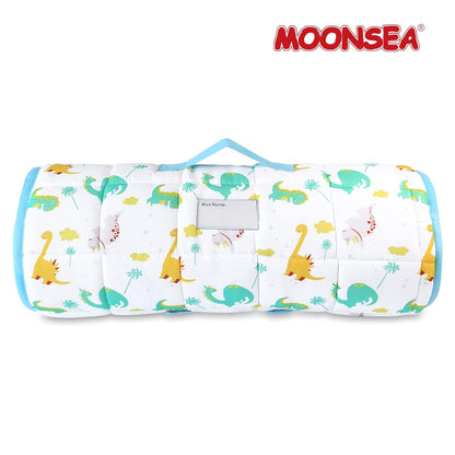 Nap Mat for Toddlers Dinosaur and Fleece Minky Blanket, Lightweight Perfect for Kids Preschool, Daycare, Travel Sleeping Bag Boys Girls, 21" X 50" Fit on a Standard Cot