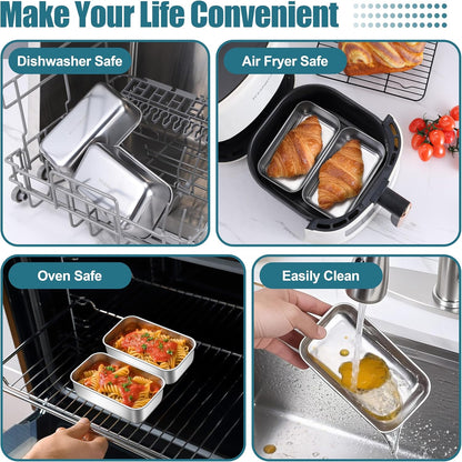 Mini Loaf Pans Set, 6 PCS Small Bread Loaf Pan for Baking, 6.3 X 3.5 Inch Stainless Steel Baking Pans for Homemade Bread, Meatloaf, Cake and Brownies, Healthy & Non Toxic, Dishwasher Safe