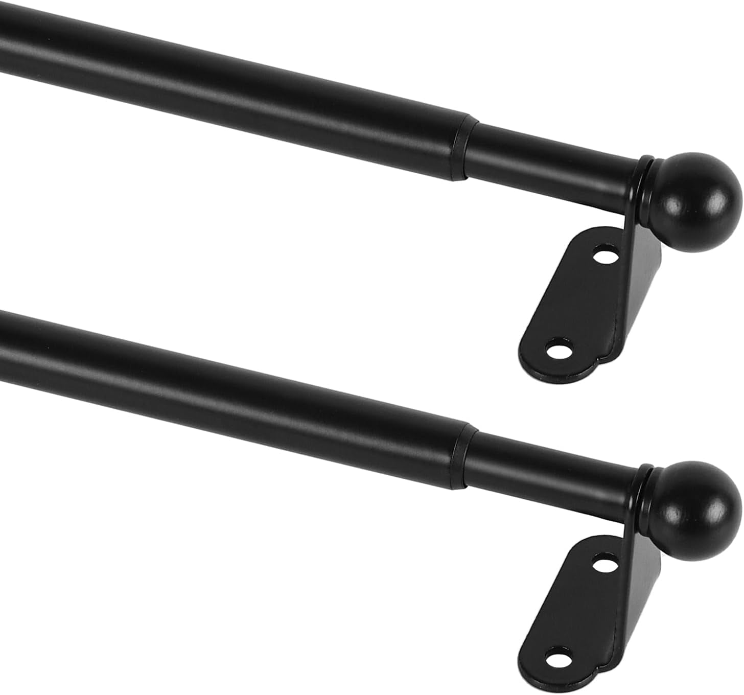 2 Pack Small Curtain Rod 18-30 Inch, 1/2" Diameter, Cafe Door Curtain Window Rod, Adjustable Drapery Rods with Brackets (Black)