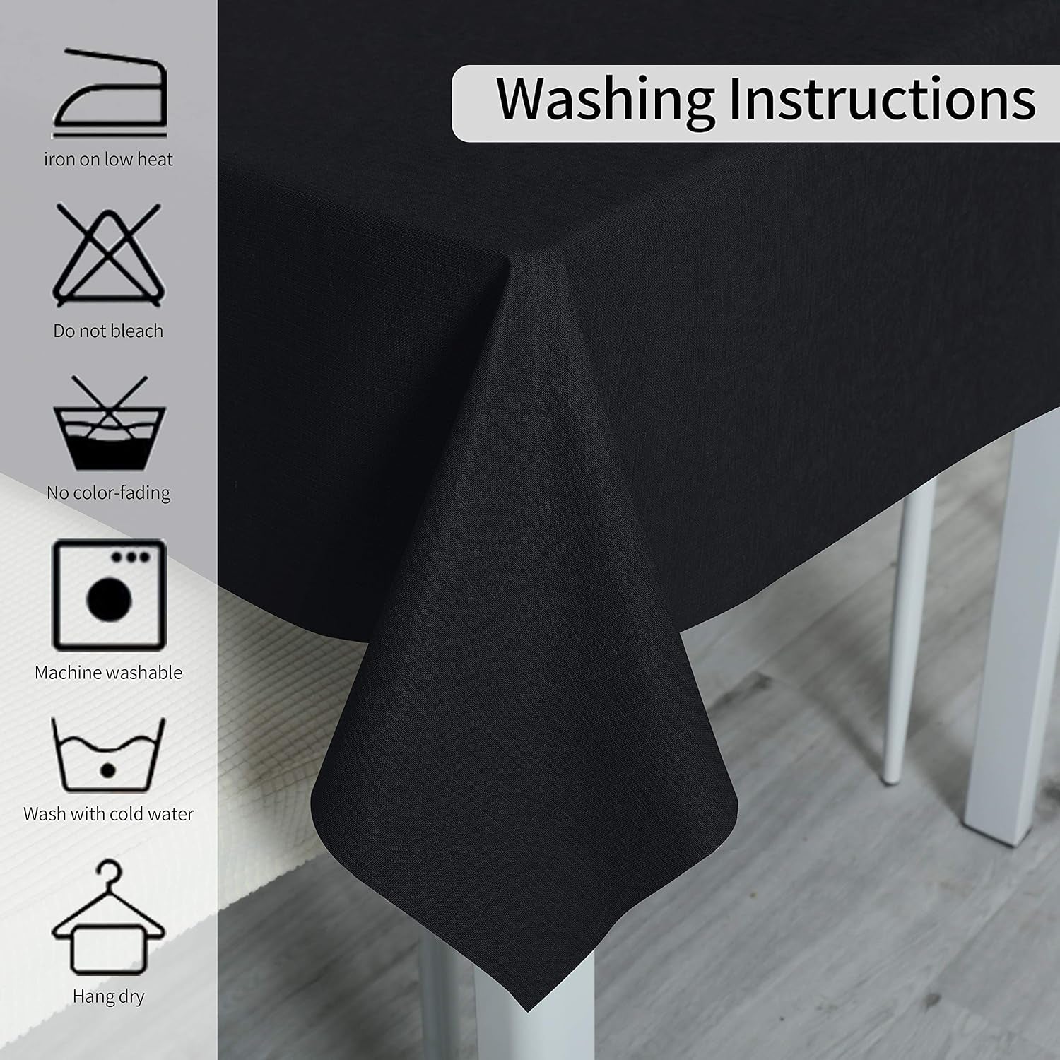 Vinyl Tablecloth for Picnic Camping Outdoor, 100% Waterproof Oil-Proof Spill-Proof PVC Table Cloth, Wipeable Thick Square Tablecloth Cover (54 X 54 Inch, Grey Blue)