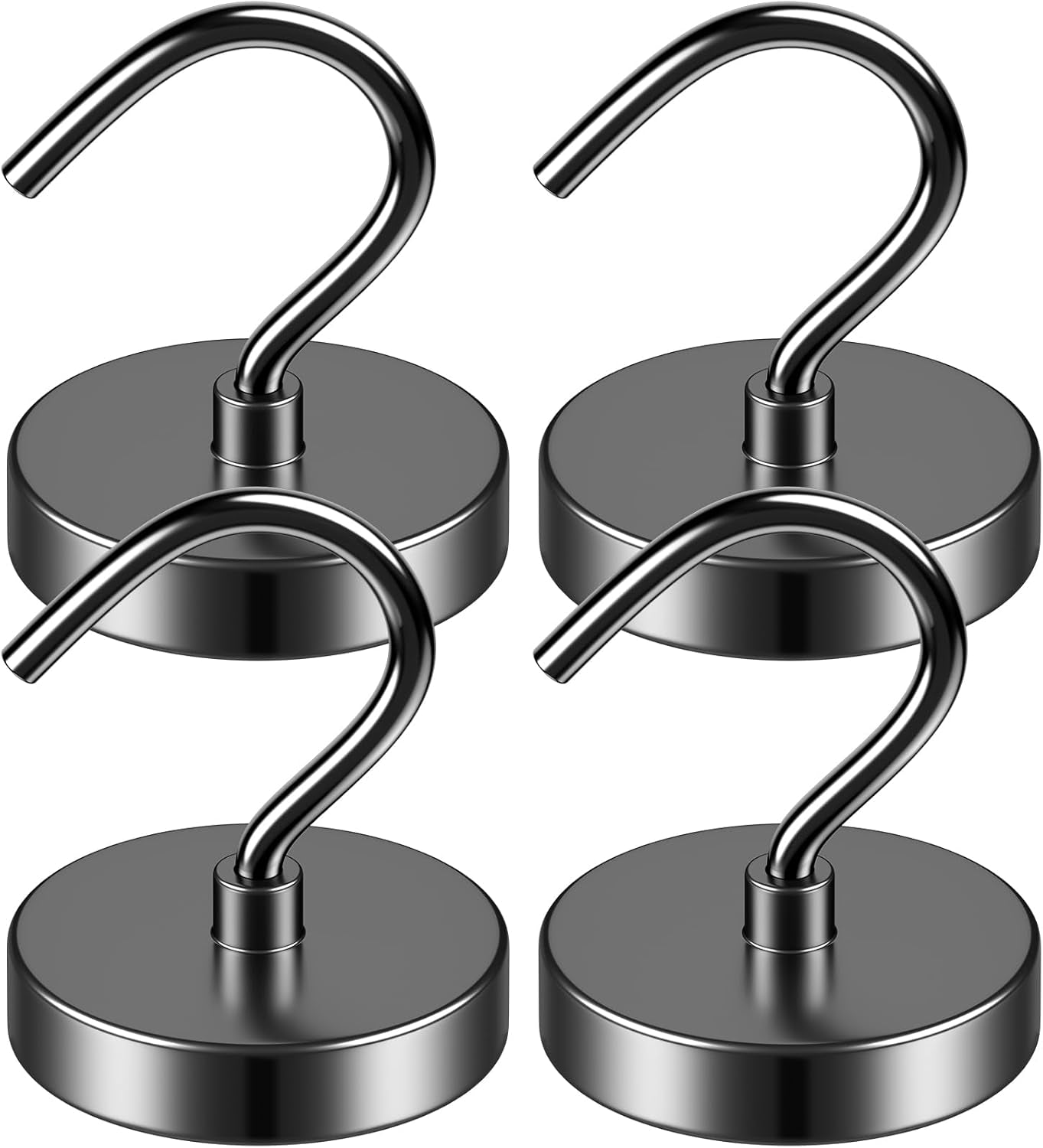 Magnetic Hooks Heavy Duty, 110 Lbs Strong Magnet Hook for Cruise Cabins, Large Magnetic Hooks, Magnets with Hooks for Hanging, Cruise, Curtain, Home, Kitchen, Workplace - 4Pack