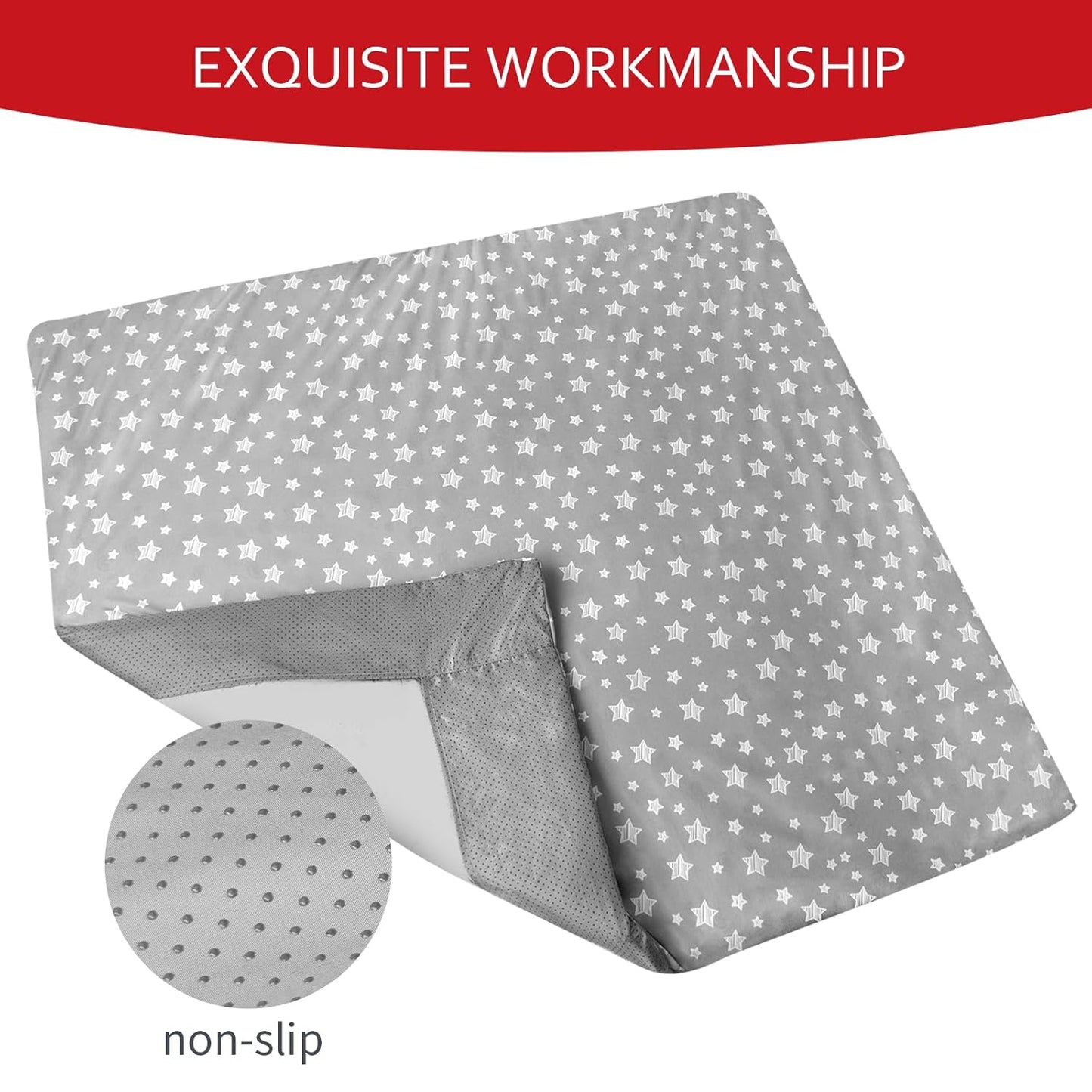 Baby Playpen Mat Cover (Only Cover) Fit for 50" X 50" Baby Playpen Mat, Non Slip Waterproof Playpen Mat Protector 50" X 50"