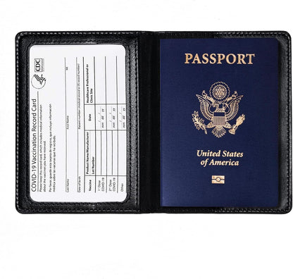 Set of 2 Ultra-Slim PU Leather Passport Holders for Men and Women