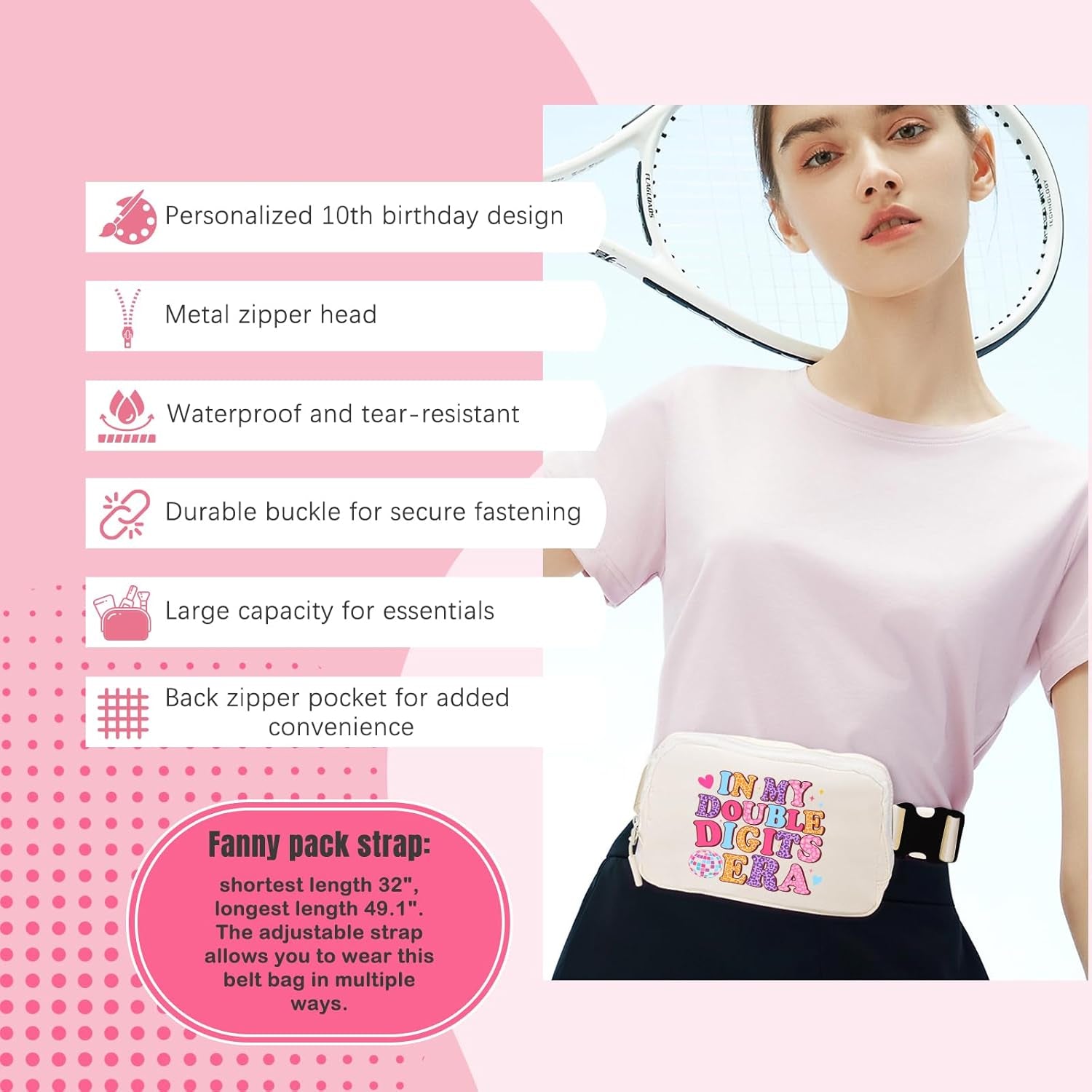 10 Year Old Girl Birthday Gifts, 10Th Birthday Gifts for Girls, Popular Gift 10 Year Old Gifts for Double Digits Birthday Girl W/In My Double Digits Era Cup Fanny Pack