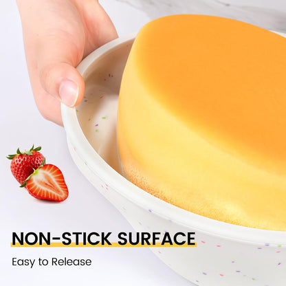 6 Inch Silicone round Cake Pan with Metal Reinforced Frame, Nonstick Silicone Springform Pan for Baking Suitable for Making Layers, Cheese & Chocolate Cakes