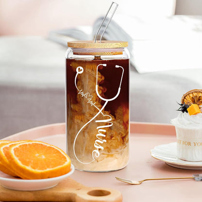 Nurse Gifts for Women - Nurse Appreciation Gifts, Nurses Week - Nursing Graduation Gift for Her - RN Gift - 16 Oz Can Glass
