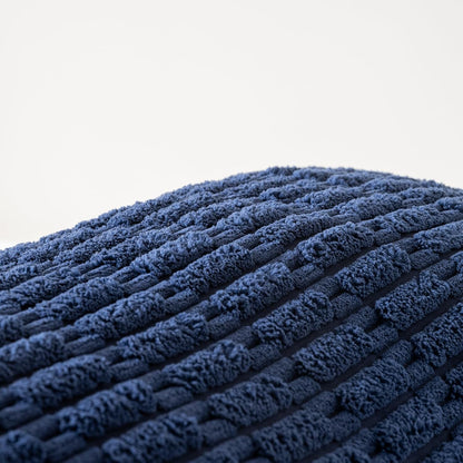 Navy Blue Long Body Lumbar Decorative Throw Pillow Covers 14X36 Inch for Bed Couch Bedroom Bench, Soft Corduroy Rectangle Solid Pillow Case, Rustic Farmhouse Boho Room Decor