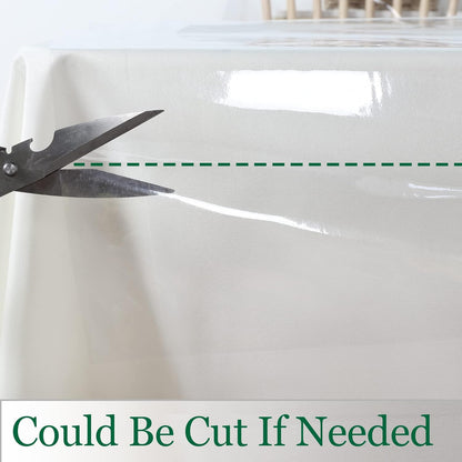 Clear Plastic Tablecloth 54 X 54 Inch, 100% Waterproof Oil-Proof Spill-Proof Vinyl PVC Table Cloth, Wipeable Rectangle Tablecloth Protector for Dining Table, Outdoor and Indoor Uses, Clear