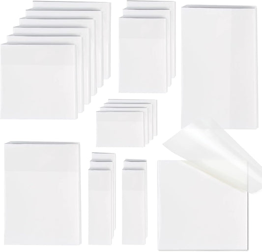 [1000 PCS] Transparent Sticky Notes, 6 Sizes Clear Sticky Notes Pads, Waterproof Self-Adhesive Translucent Sticky Notes for Annotating Books, See through Sticky Notes for School & Office