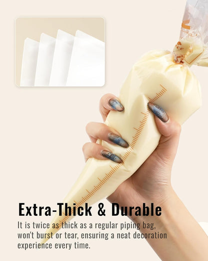16 Inch Large Piping Bags, 100PCS Thickened Disposable Pastry Bags, anti Burst Icing Bags for Cream Frosting, Non-Slip Frosting Bags, Cake & Cookie Decorating Supplies