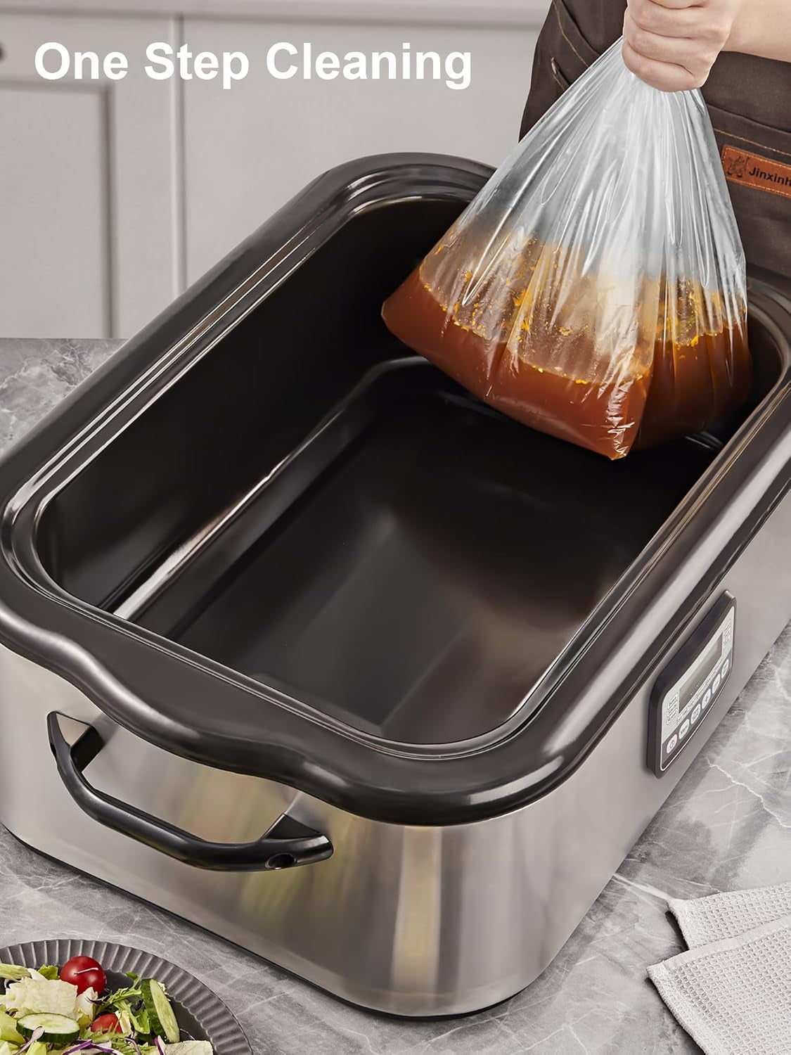 Electric Roaster Liners, 2 Count Disposable Roaster Liners, Fits 16, 18, 22 Quart Roasters, Roaster Pan Oven Liners Plastic Cooking Bags for Instant Cleanup, 18 X 34 Inch