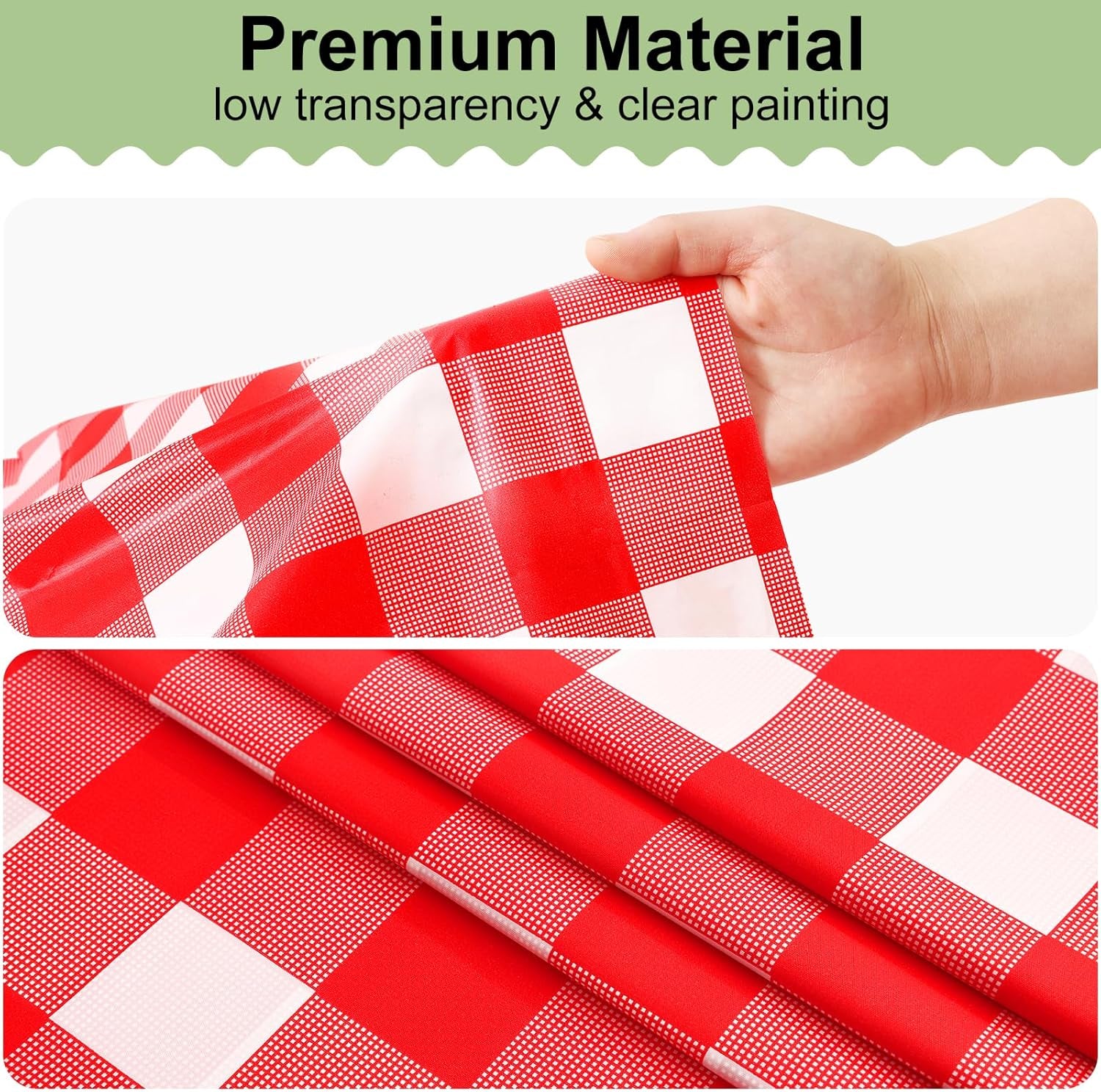 4 Packs Buffalo Disposable Table Cloth, 54 X 108 Inch Waterproof Plastic Tablecloth, Rectangle Red and White Checkered Table Covers for Picnic, Birthday, Party