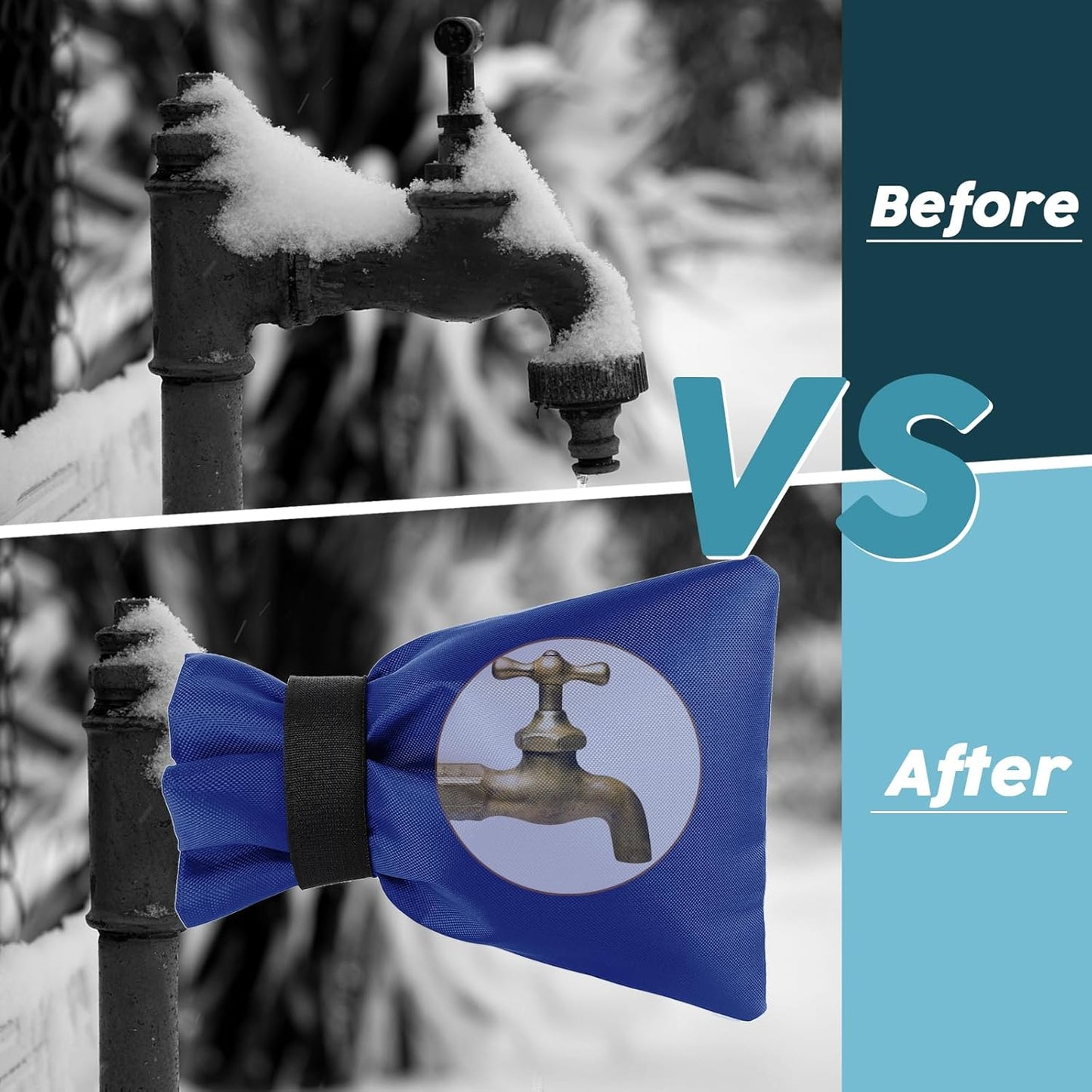 Outdoor Faucet Covers for Winter Freeze Protection - 8 Pack 6" H X 8" W Blue Spigot Covers Winter Insulated, Waterproof Reusable Thickened Hose Bib Socks Protector Insulation for Water Pipes