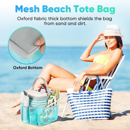 2 Pack Mesh Shower Caddy Portable for College Dorm Room Essentials, Shower Caddy Dorm with 8-Pocket Large Capacity,Shower Bag for Beach,Swimming,Gym