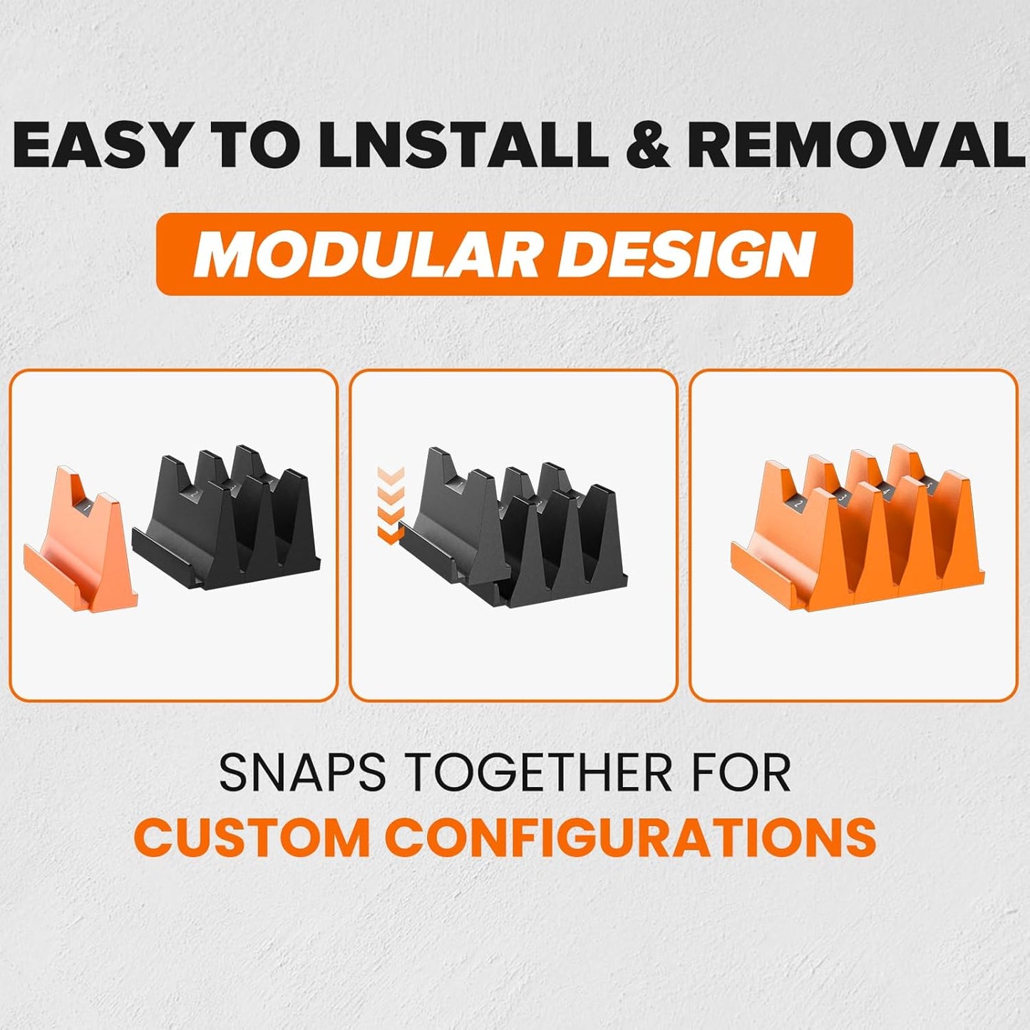 40PCS Modular Wrench Organizer - Wrench Tool Organizers for Tool Drawer Storage, Wrench Storage Set with Metric & SAE Label, Wrenches Rack Tool Gift for Professional Mechanics Men, Black & Orange