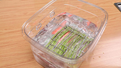 Versatile 12-Quart Sous Vide Container with Built-In Rack and Collapsible Hinged Lid and Insulated Container Sleeve Compatible with All Sous Vide Cookers, KIT-1202-TYPP