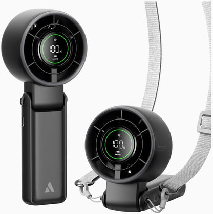 3 in 1 Portable Fan, Turbo Handheld Fan, USB Rechargeable Mini Personal [22H Max Cooling Time], Battery Powered Small Foldable Pocket for Travel, Summer, Gifts for Women, Girls -Black