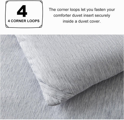 Queen Comforter Set - 3 Pieces Light Grey Soft Luxury Cationic Dyeing Queen Comforter for All Season, Light Gray Breathable Lightweight Fluffy Bedding Sets with 1 Comforter and 2 Pillow Shams