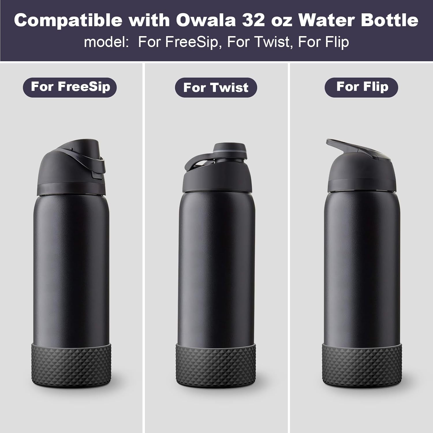 Silicone Boot for Owala Water Bottle 24 Oz 32 Oz 40 Oz, Anti-Slip Protective Sleeve for Freesip/Twist/Flip Stainless Steel Water Bottles Accessories