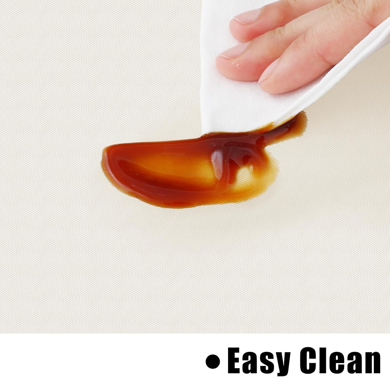 Rectangle Vinyl Tablecloth, Waterproof Spillproof Plastic Flannel Backed Table Cloth, Wipe Clean Table Cover for Dining, Buffet Parties and Camping (Beige, 54" X 78")