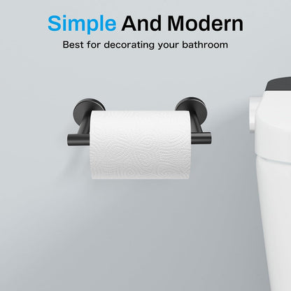 Toilet Paper Holder Wall Mount Screw-In Matte Black Bathroom Toilet Paper Roll Holders Stainless Steel Tissue Holder for Bathroom Hardware Accessories