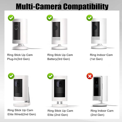 6-Pack Adjustable Wall Mount Holder for Ring Indoor/Outdoor Cameras - Adhesive Security Mounting Bracket (Camera Not Included)