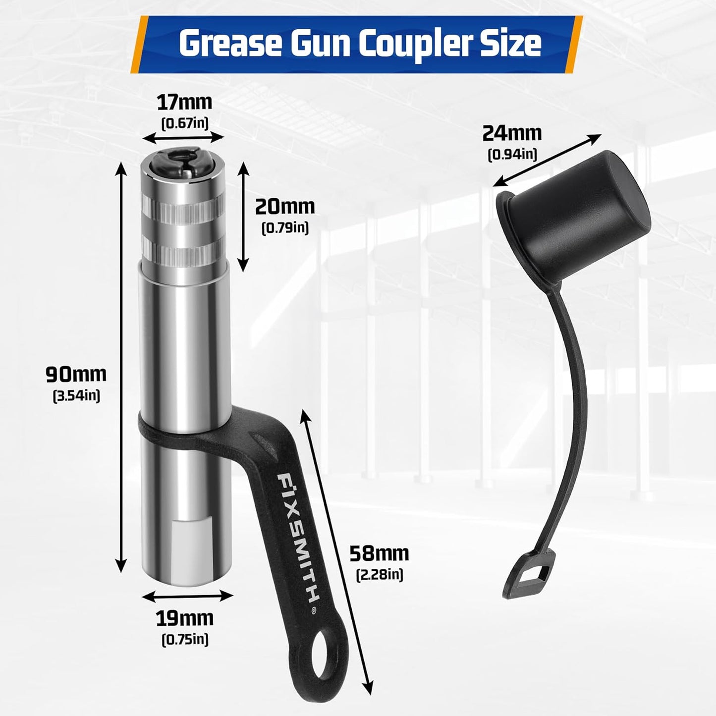Grease Gun Coupler, Heavy Duty Strong Quick Release Grease Gun Tips Locking, 10000 PSI High Pressure Locking Grease Gun Tips, Compatible with All Grease Guns 1/8" NPT Fittings