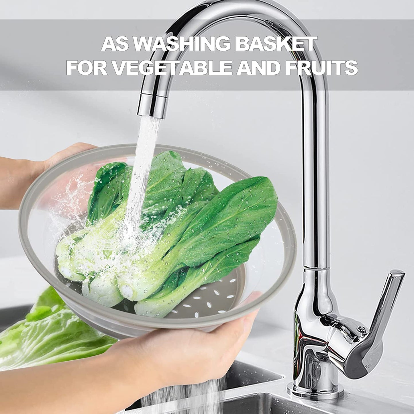 3 in 1,  Microwave Mat & Food Cover- 10" Mat as Bowl Holder, 8" as Bowl Cover, Collapsible Lid for Plates Dishes Splatter Guard, Multi-Purpose Silicone Mat & Kitchen Colander for Meal Prep,Grey