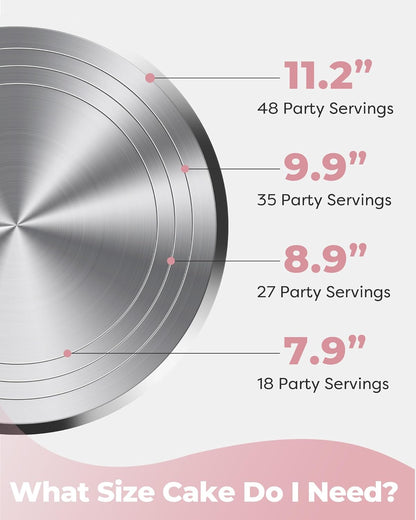Aluminium Alloy Revolving Cake Stand 12 Inch Rotating Cake Turntable for Cake, Cupcake Decorating Supplies