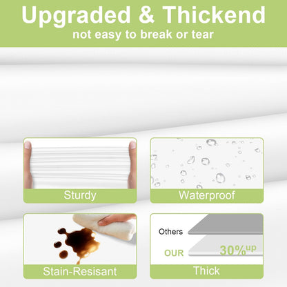 2 Pack Plastic Table Cloth Disposable, 54 X 108 Inch Tablecloths for Rectangle Tables, White Plastic Table Cover