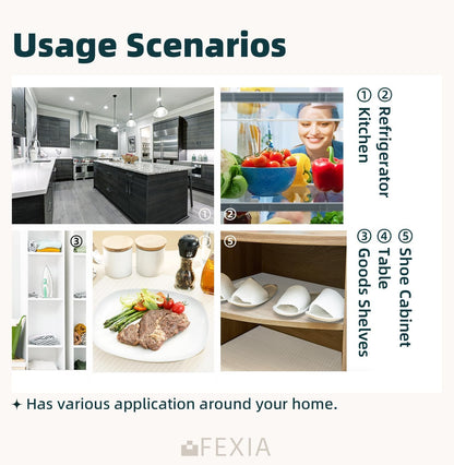 Shelf Liners for Kitchen Cabinets Non-Slip Drawer Liner 12 Inches X 5 FT Waterproof & Oil-Proof Non Adhesive Durable Material Fridge Lining for Shelves (Clear)