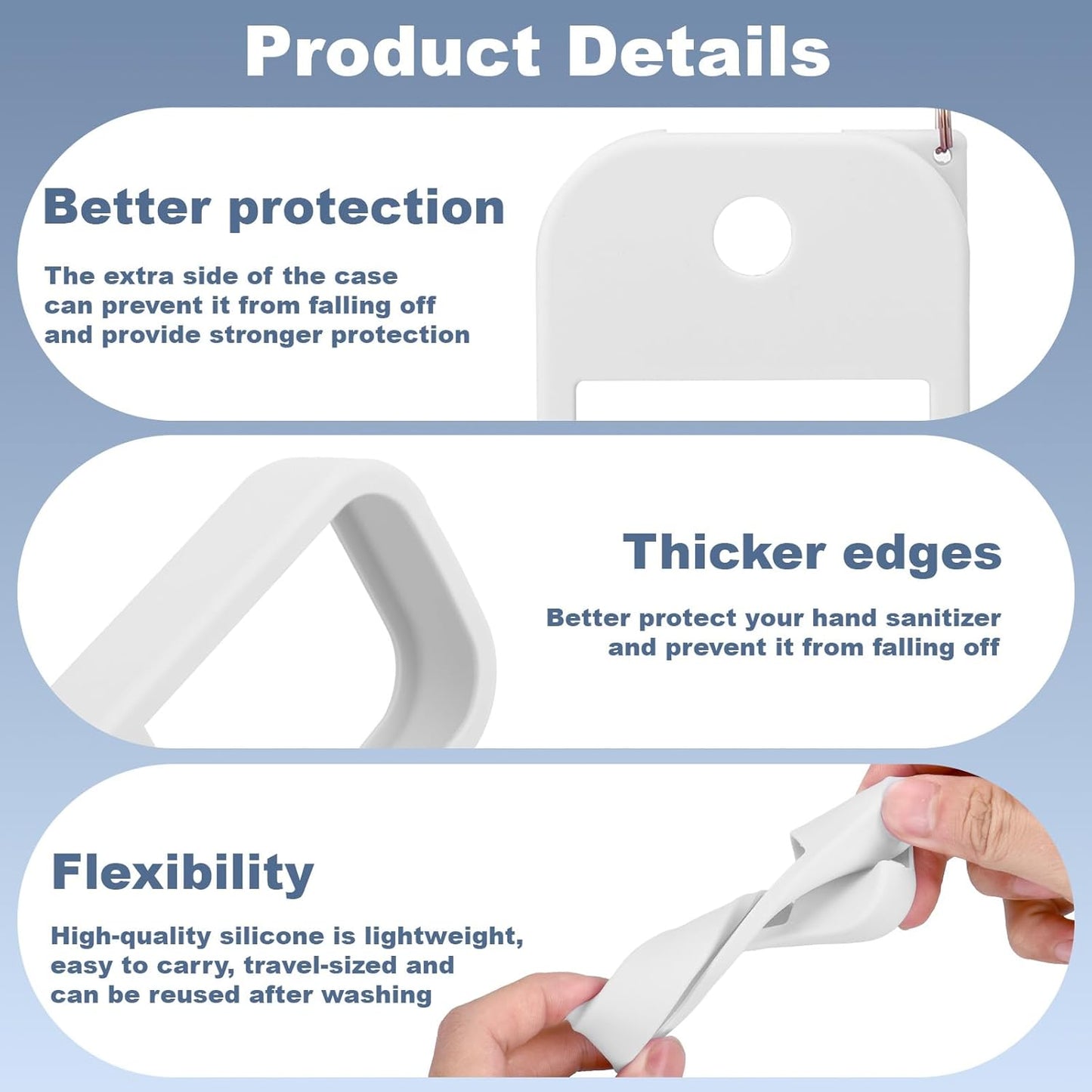 Hand Sanitizer Spray Case for Touchland,Silicone Case with Keychain for Power Mist and Glow Mist1 Fl Oz(White),Travel Size