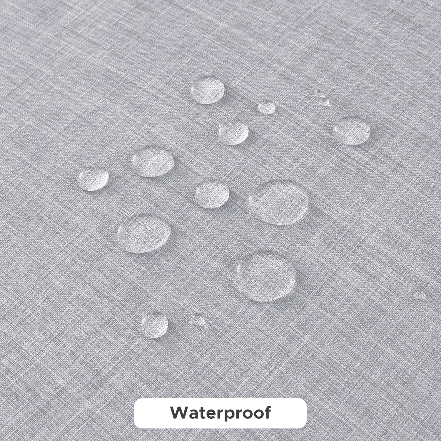 Faux Linen Rectangle Tablecloths: Water and Stain Resistant Farmhouse Style, Washable Burlap Textured Covers for Kitchen and Dining Events (2 Pack, 52x70 Inch, Light Grey)