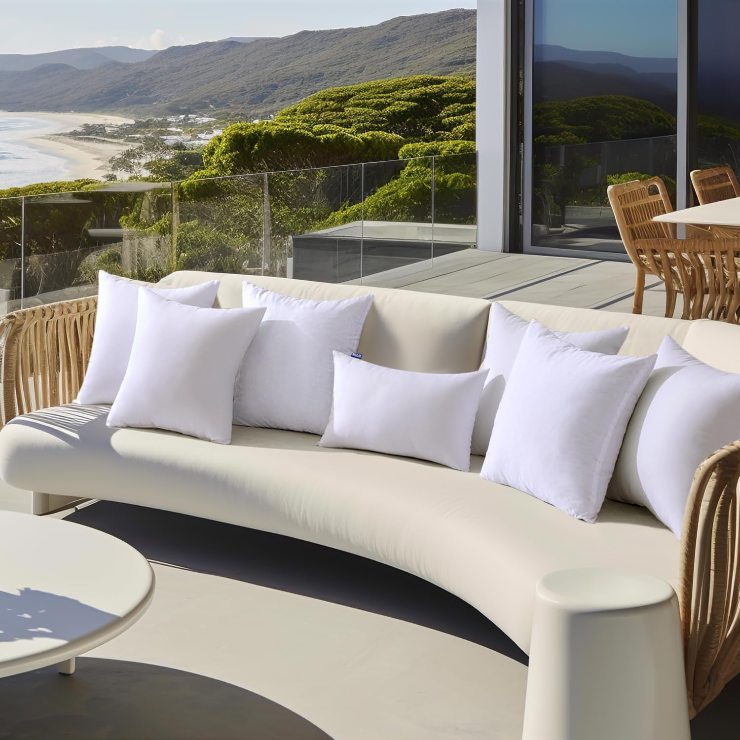 Outdoor Pillows 12X20 Pillow Insert Throw Pillow Insert, Water-Resistant Premium Outdoor Pillow Stuffer Sham Rectangle for Couch Sofa Patio Furniture Cushion Porch Swing