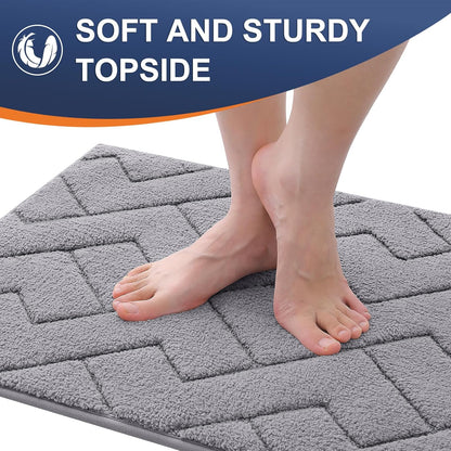 Indoor Door Mat, 32X20, Dirt Resistant and Absorbent, Sturdy Non-Slip Rubber Backing, Easy to Clean, Washable Low-Profile Doormat for Entryway, Medium Gray